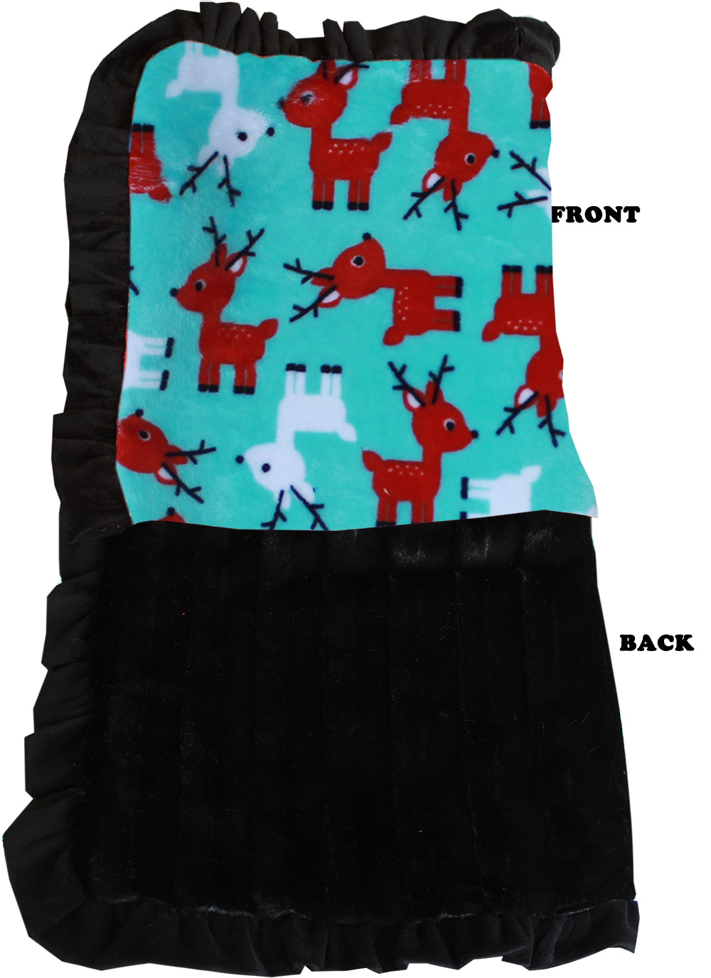 Luxurious Plush Pet Blanket Reindeer Folly 1/2 Size